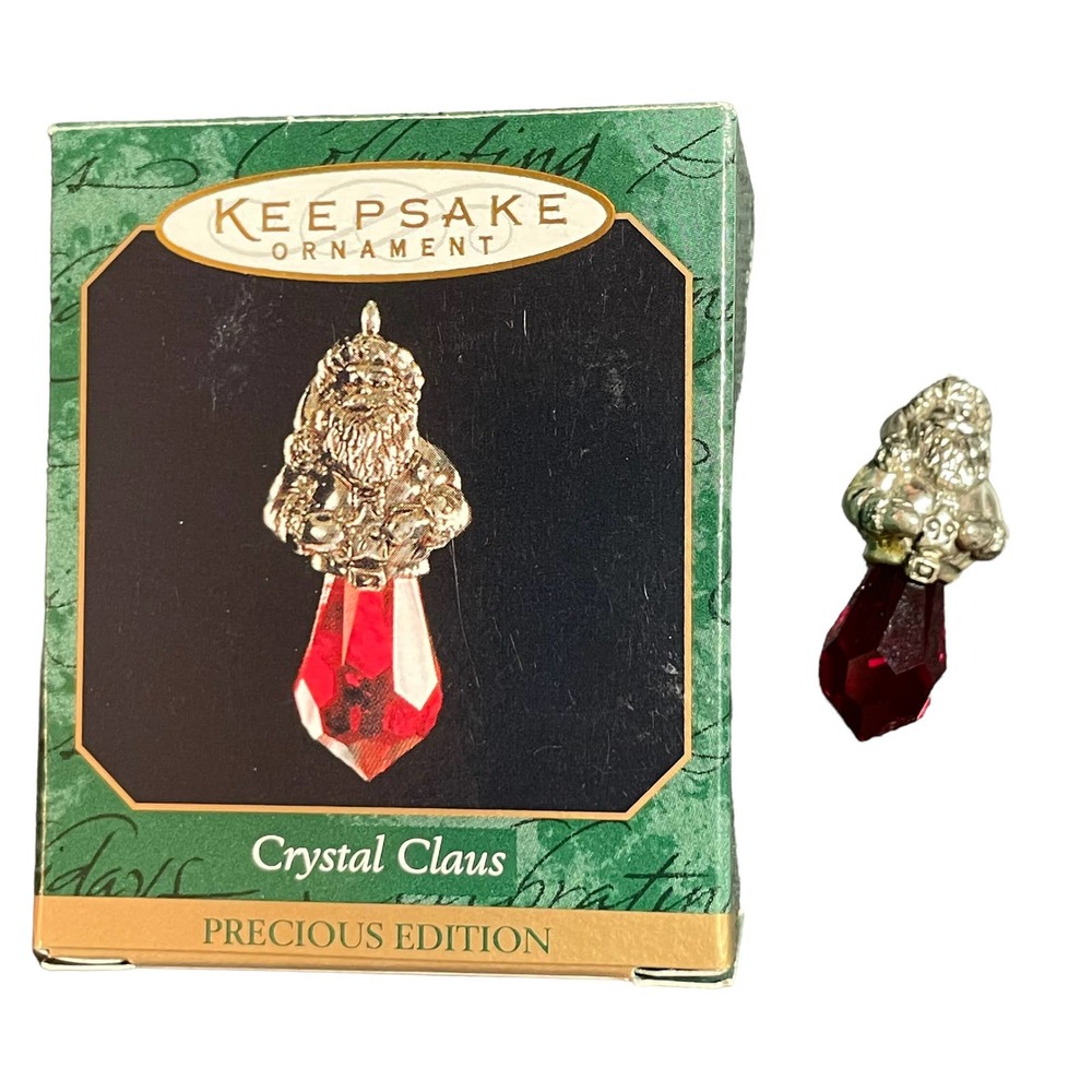 Vintage Hallmark Keepsake Mini‎ 1999 Crystal Claus Ornament Precious Edition